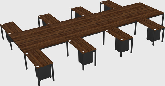 Shared l-shaped desk
