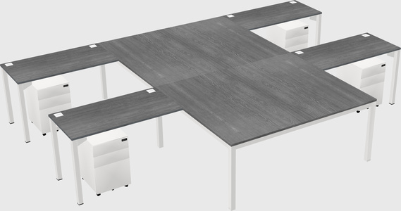 Shared l-shaped desk