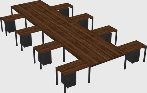 Shared l-shaped desk