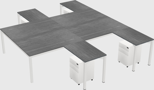Shared l-shaped desk