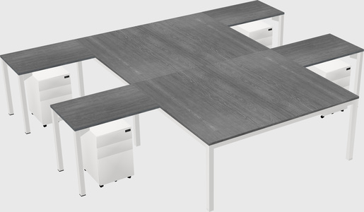 Shared l-shaped desk