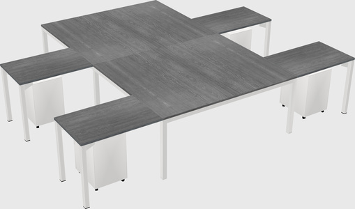Shared l-shaped desk