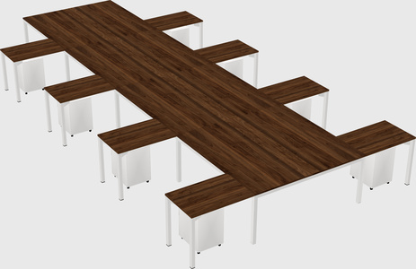 Shared l-shaped desk