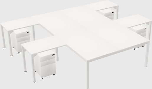 Shared l-shaped desk
