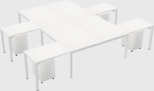 Shared l-shaped desk