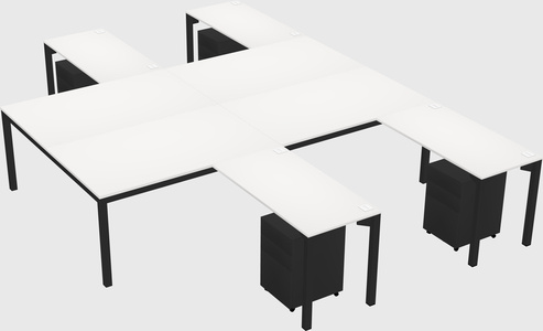 Shared l-shaped desk