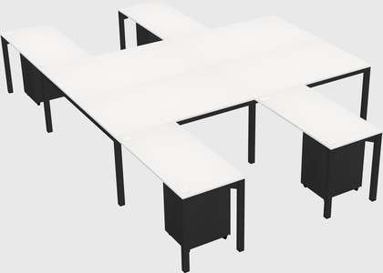 Shared l-shaped desk