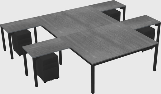 Shared l-shaped desk