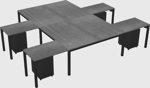 Shared l-shaped desk