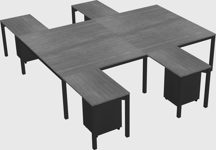Shared l-shaped desk