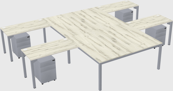 Shared l-shaped desk