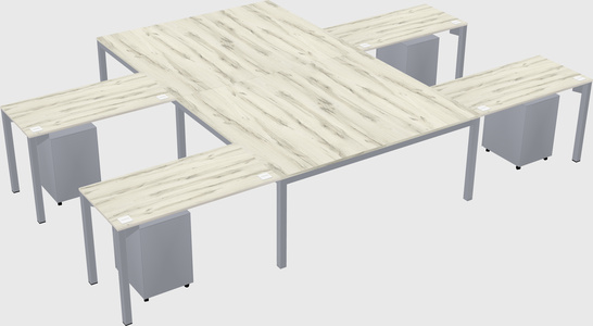 Shared l-shaped desk