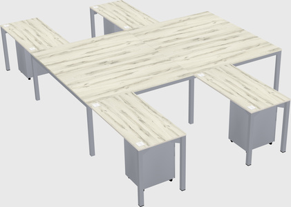 Shared l-shaped desk