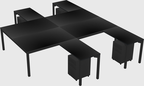 Shared l-shaped desk