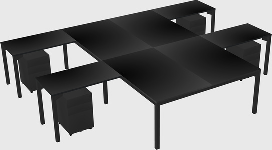 Shared l-shaped desk