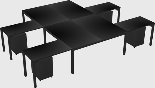 Shared l-shaped desk