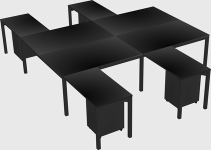 Shared l-shaped desk