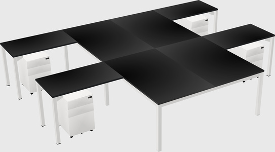 Shared l-shaped desk