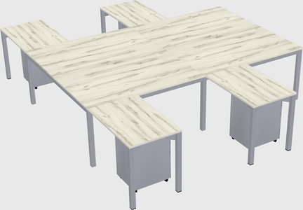 Shared l-shaped desk
