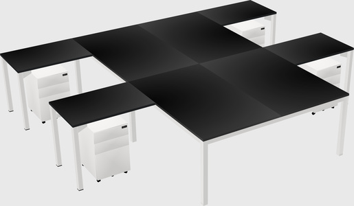 Shared l-shaped desk