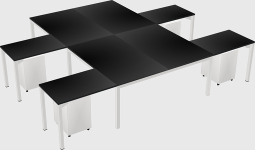 Shared l-shaped desk