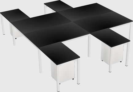 Shared l-shaped desk