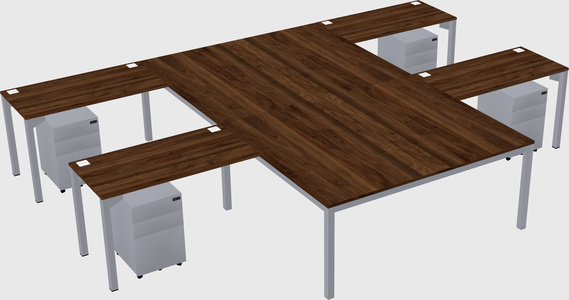 Shared l-shaped desk
