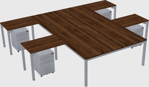 Shared l-shaped desk