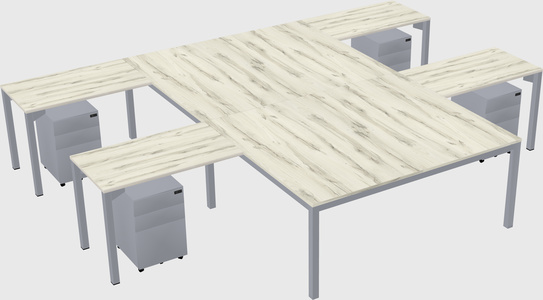 Shared l-shaped desk