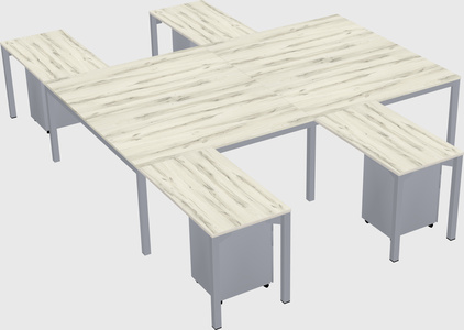 Shared l-shaped desk
