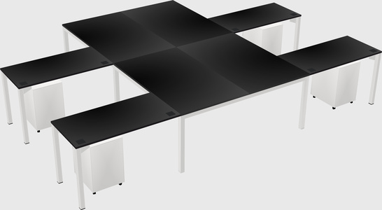 Shared l-shaped desk