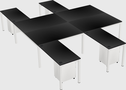 Shared l-shaped desk