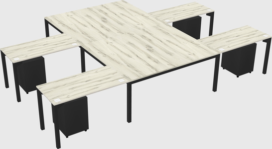 Shared l-shaped desk