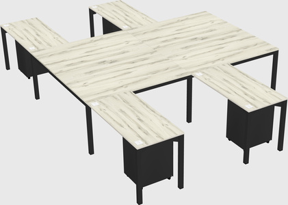 Shared l-shaped desk