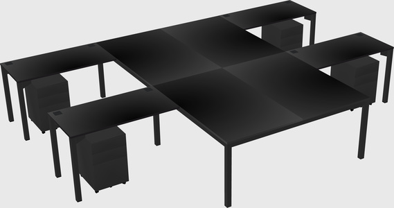 Shared l-shaped desk