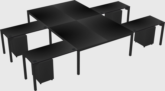 Shared l-shaped desk