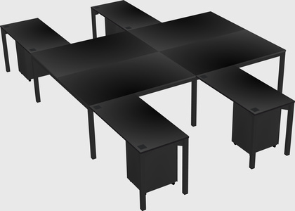 Shared l-shaped desk