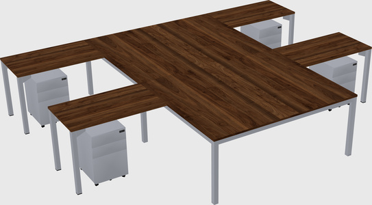 Shared l-shaped desk