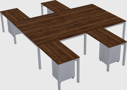 Shared l-shaped desk