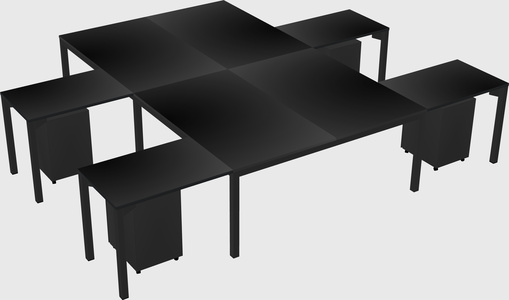 Shared l-shaped desk
