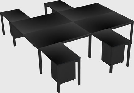 Shared l-shaped desk