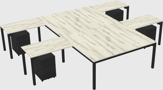 Shared l-shaped desk
