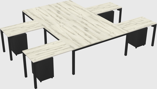 Shared l-shaped desk