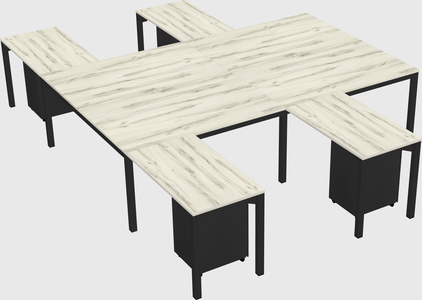 Shared l-shaped desk