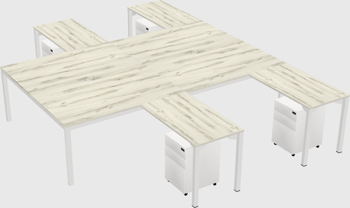 Shared l-shaped desk