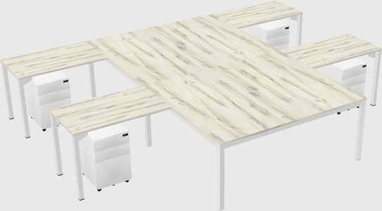 Shared l-shaped desk