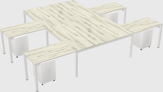 Shared l-shaped desk