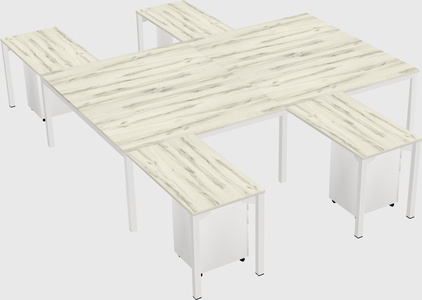 Shared l-shaped desk