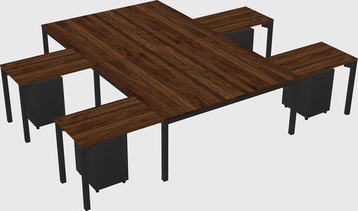 Shared l-shaped desk