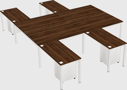 Shared l-shaped desk
